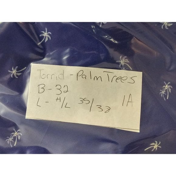 Torrid Blue Palm Dolman Sleeve Back Button‎ Sheer Top Size 5 - Picture 5 of 12